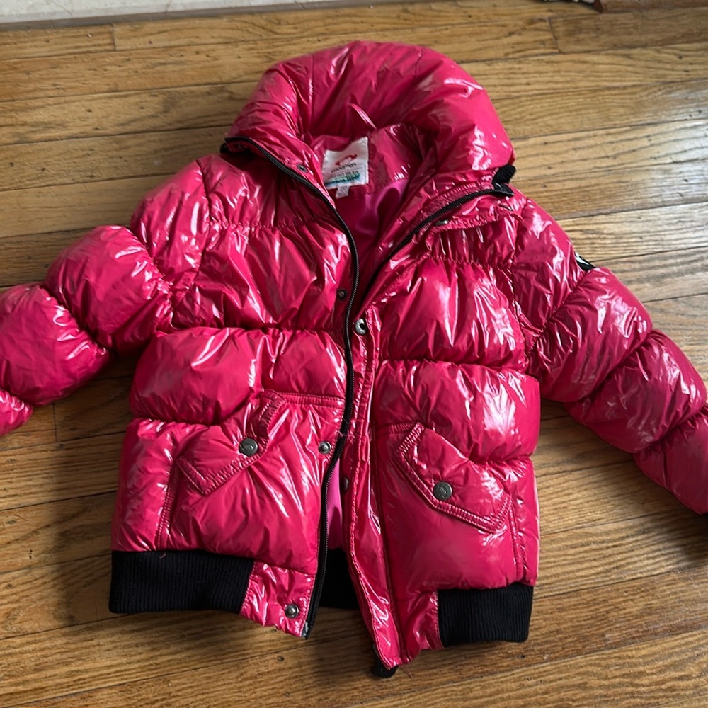 Girls pink appaman puffer coat